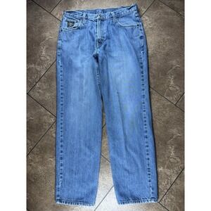 Cinch Men's Light Blue Denim Western Workwear Jeans Size 35x31 Green Label